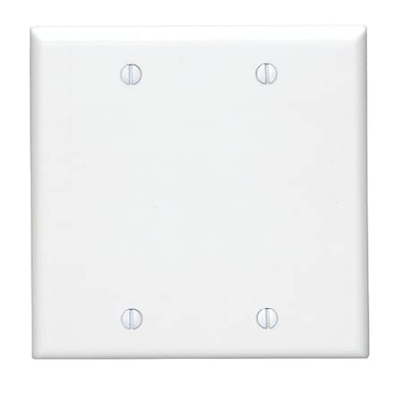 Leviton 2-Gang Standard Thermoset Blank Wall Plate, White 001-88025